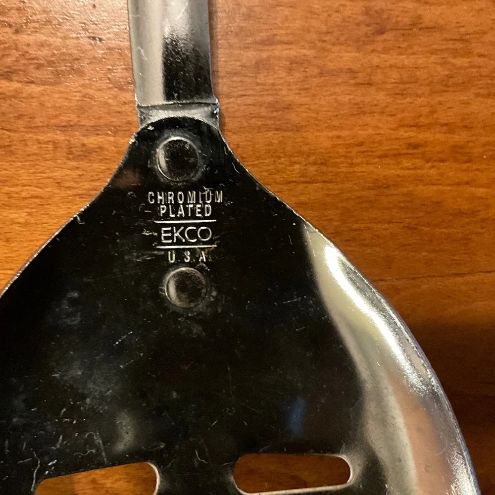 Vintage‎ Ekco Slotted Spoon Kitchen Spice of Life Handle Utensil Chromium Plated